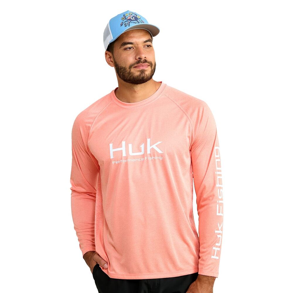 Huk Vented Pursuit Logo Graphic Long-Sleeve Shirt Men Size 3XL Fishing Outdoors